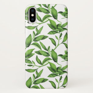 Funda Para iPhone X Patrón de hojas de color agua