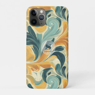 Funda Para iPhone 11 Pro Patrón de hojas de color patinado vintage (1)