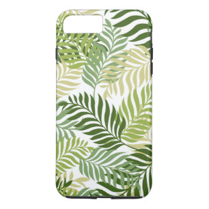 Funda Para iPhone 8 Plus/7 Plus Patrón de hojas de hierro botánico sobre blanco