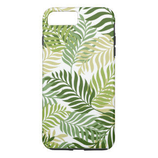 Funda Para iPhone 8 Plus/7 Plus Patrón de hojas de hierro botánico sobre blanco