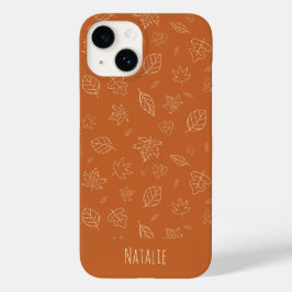 Funda Para iPhone 14 De Case-Mate Patrón de Hojas de Otoño Marrón Terroso