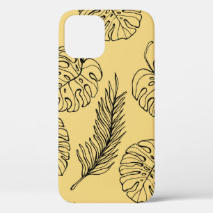 Funda Para iPhone 12 Patrón de hojas de plantas de bosques tropicales y
