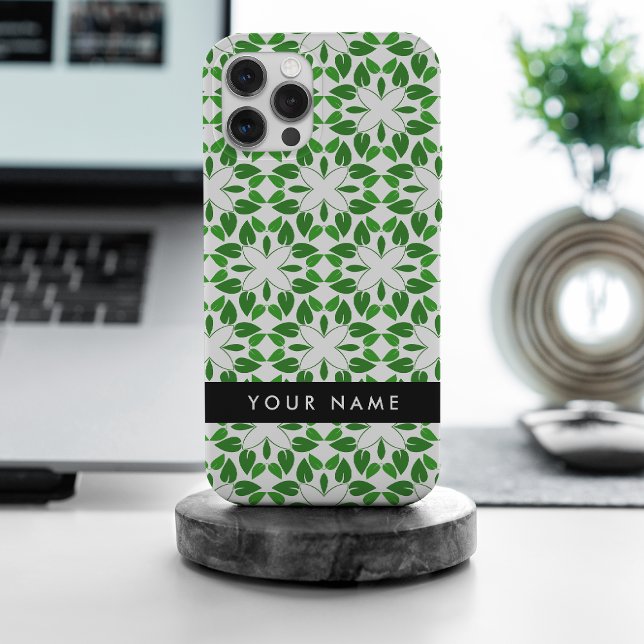 Funda De Case-Mate Para iPhone Patrón de hojas, hojas verdes, nombre (Subido por el creador)