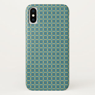 Funda Para iPhone X Patrón de hojas simples en azul