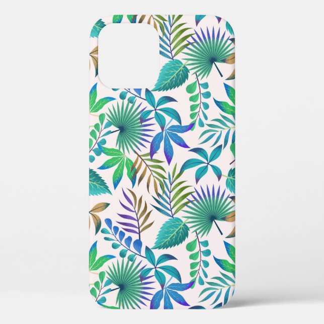 Funda De Case-Mate Para iPhone Patrón de hojas tropicales (Reverso )