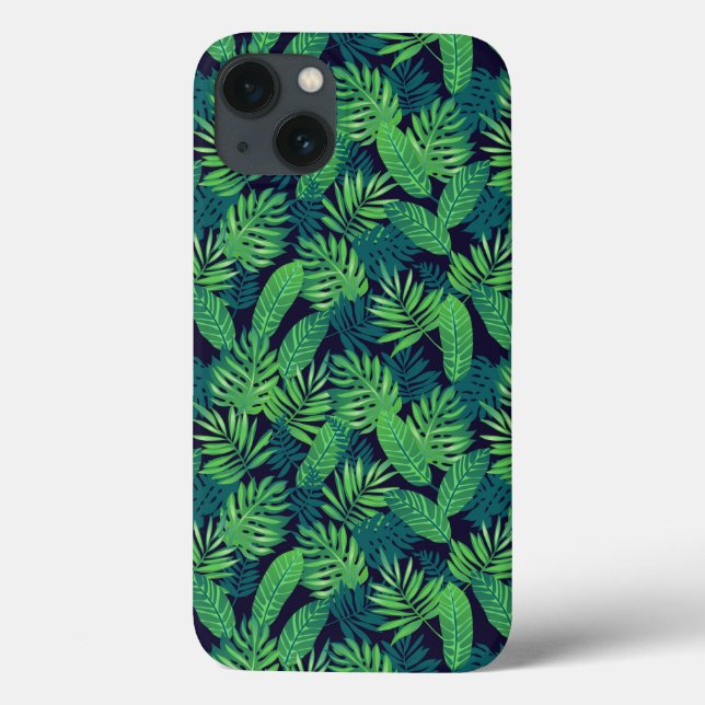 Funda De Case-Mate Para iPhone Patrón de hojas tropicales (Reverso)
