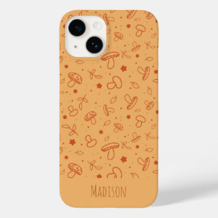 Funda Para iPhone 14 De Case-Mate Patrón de hongo marrón terroso de otoño