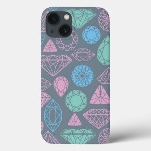 Funda Para iPhone 13 Patrón de iconos de Gemstone