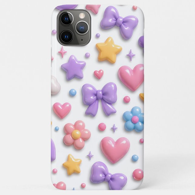 Funda De Case-Mate Para iPhone Patrón de iconos pastel de dulces lindos (Reverso)