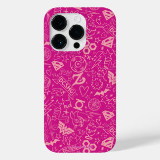 Funda Para iPhone 14 Pro De Case-Mate Patrón de iconos rosados de los Chicas Super Hero 