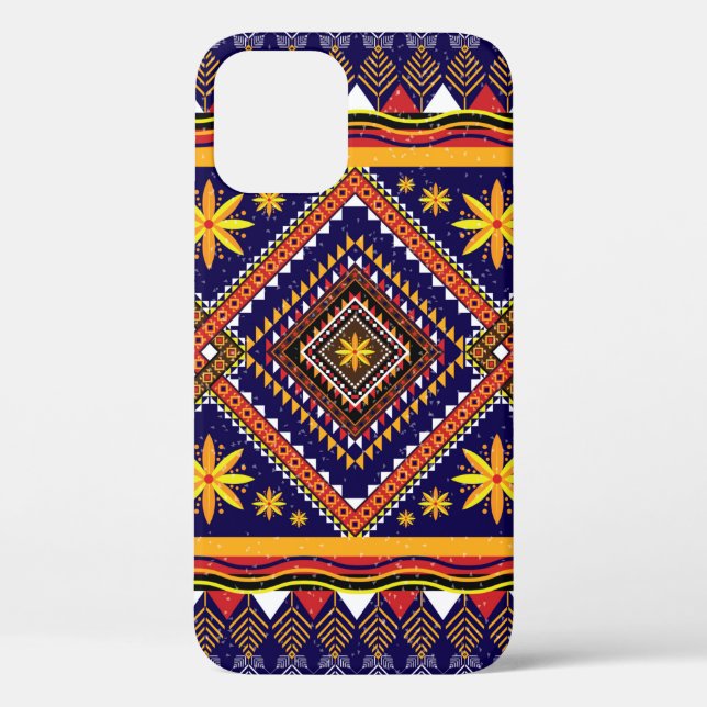 Funda De Case-Mate Para iPhone Patrón de ikat oriental geométrico étnico tradicio (Reverso )