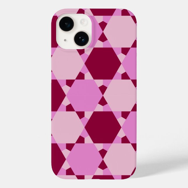 Funda De Case-Mate Para iPhone Patrón de ilusión óptica del triángulo rosado gira (Reverso )