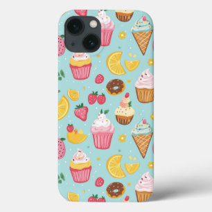 Funda Para iPhone 13 Patrón de Ilustracion de elementos alimentarios ac