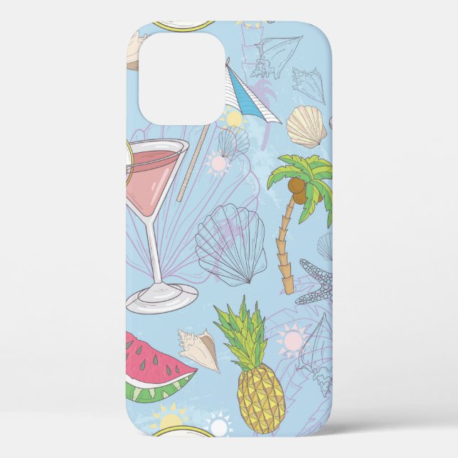 Funda De Case-Mate Para iPhone Patrón de ilustracion estival con sandía,  (Reverso )