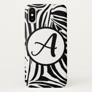 Funda Para iPhone X Patrón de impresión de cebra en blanco y negro atr