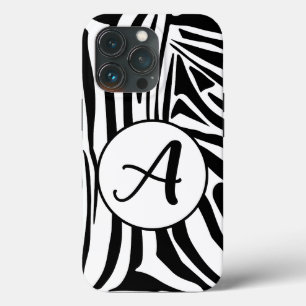 Funda Para iPhone 13 Pro Patrón de impresión de cebra en blanco y negro atr