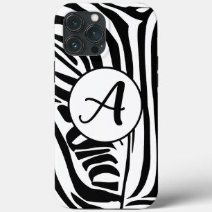 Funda Para iPhone 13 Pro Max Patrón de impresión de cebra en blanco y negro atr
