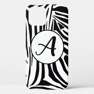 Funda Para iPhone 12 Patrón de impresión de cebra en blanco y negro atr