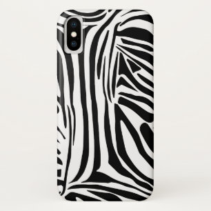 Funda Para iPhone X Patrón de impresión de cebra en blanco y negro atr