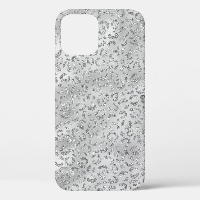 Funda De Case-Mate Para iPhone Patrón de impresión de piel de leopardo plateado (Reverso )
