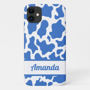 Funda Para iPhone 11 Patrón de impresión de vaca con nombre personaliza