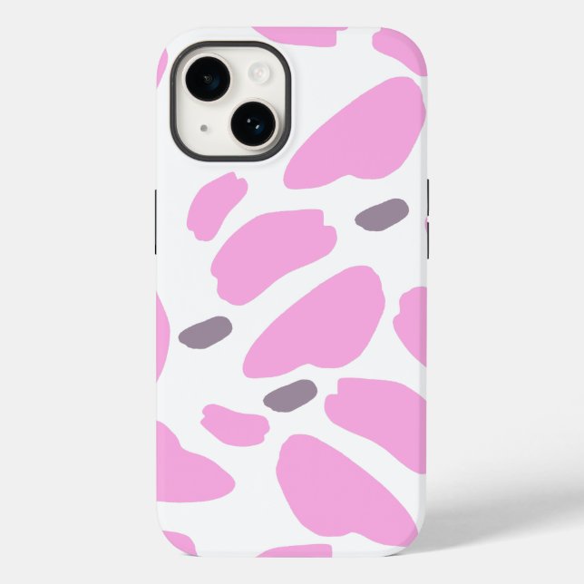 Funda De Case-Mate Para iPhone Patrón de impresión de vaca rosa bonito (Reverso )