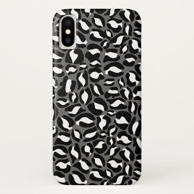 Funda De Case-Mate Para iPhone Patrón de impresión Leopardo Jungla monocroma (Reverso)
