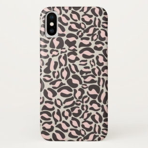 Funda Para iPhone X Patrón de impresión Leopardo Jungle Pink