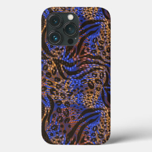 Funda Para iPhone 13 Pro Patrón de impresión lujoso Leopard y Zebra