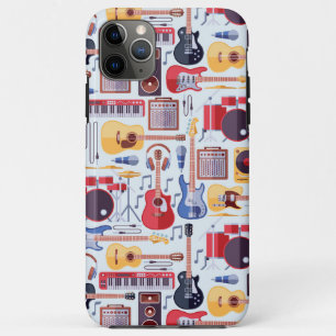 Funda Para iPhone 11 Pro Max Patrón de instrumentos musicales coloridos (todos 