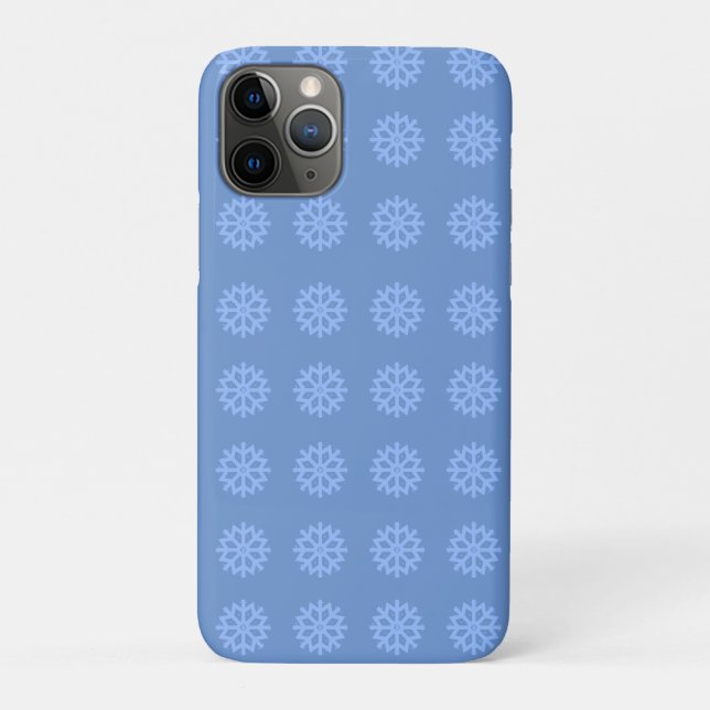 Funda De Case-Mate Para iPhone Patrón de invierno azul copo de nieve (Reverso)