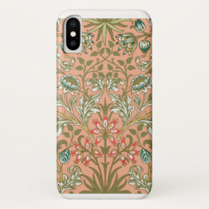 Funda Para iPhone X Patrón de Jacinto de William Morris Rosa Polvorien