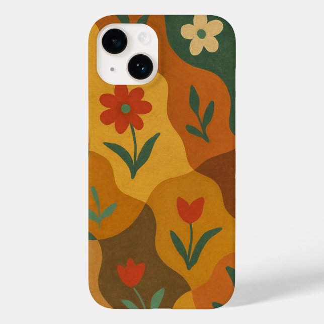 Funda De Case-Mate Para iPhone Patrón de jardín de campo dulce retro (Reverso )