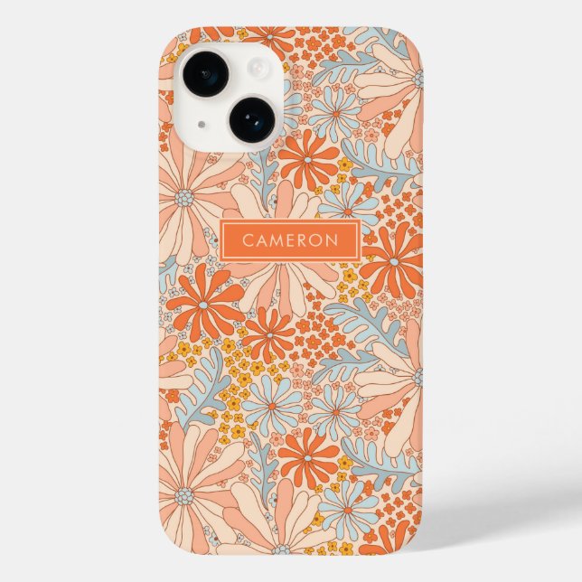 Funda De Case-Mate Para iPhone Patrón de jardín de flores retro (Reverso )