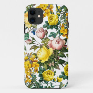 Funda Para iPhone 11 Patrón de jardín de rosa de color amarillo y rosa