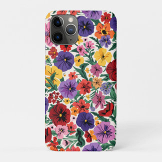 Funda Para iPhone 11 Pro Patrón de jardín floral de pensamientos brillantes