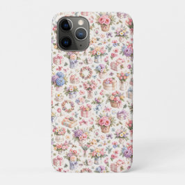 Funda Para iPhone 11 Pro Patrón de jardín floral vintage | Rosas románticas