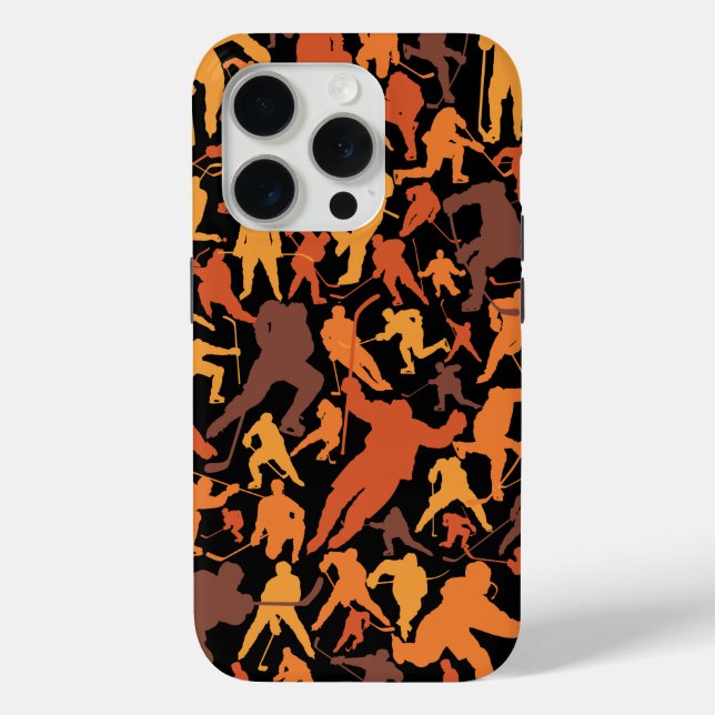 Funda De Case-Mate Para iPhone Patrón de jugador de hockey (Reverso )