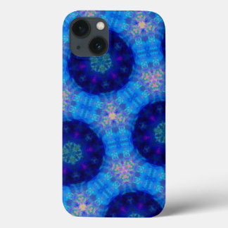 Funda Para iPhone 13 Patrón de Kaleidoscopio Azul Brillante