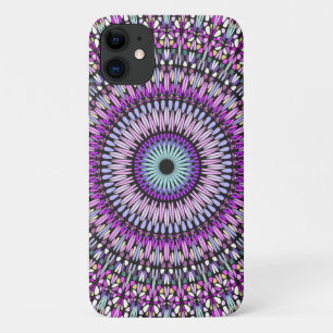 Funda Para iPhone 11 Patrón de Kaleidoscopio Azul Púrpura de Mandala