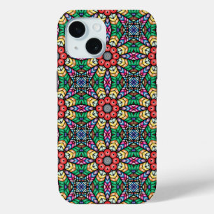 Funda Para iPhone 15 Patrón de Kaleidoscopio Ornato Colorido