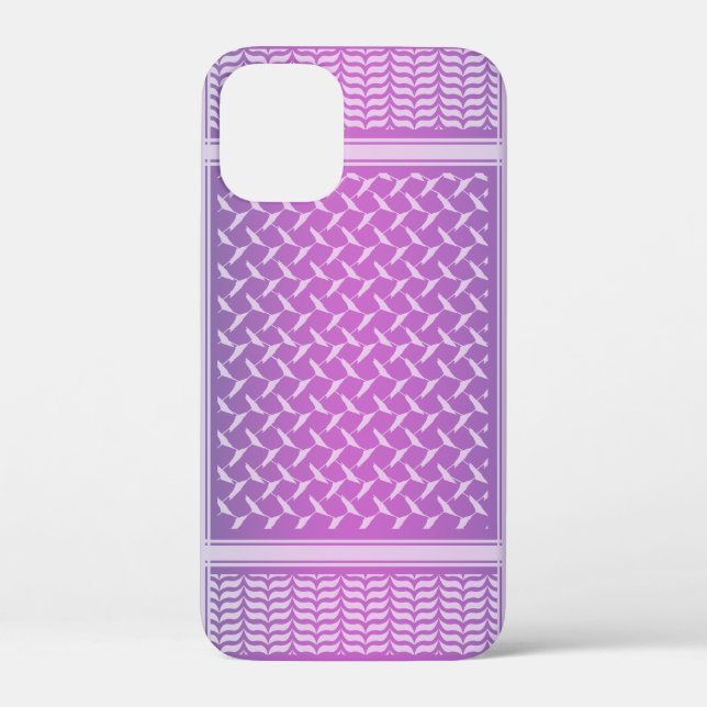 Funda De Case-Mate Para iPhone Patrón de Keffiyeh con gradiente púrpura moderno (Reverso )