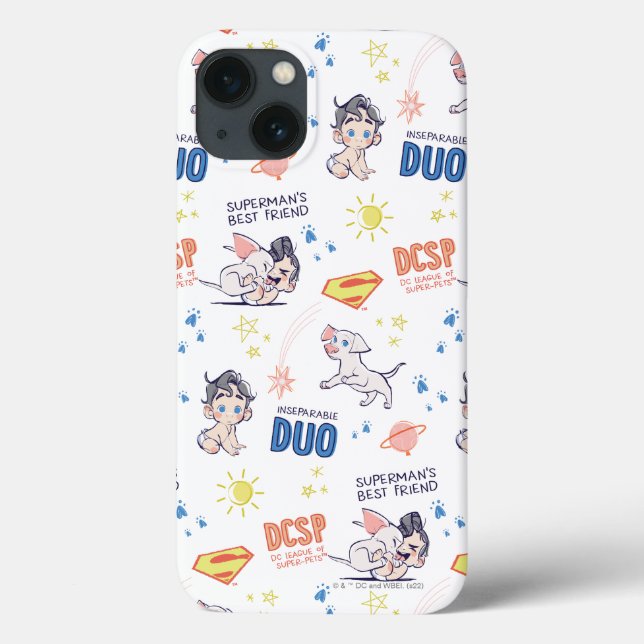 Funda De Case-Mate Para iPhone Patrón de Krypto y Superman para Bebés (Reverso)