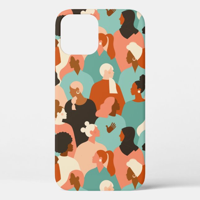Funda De Case-Mate Para iPhone Patrón de la diversidad humana (Reverso )