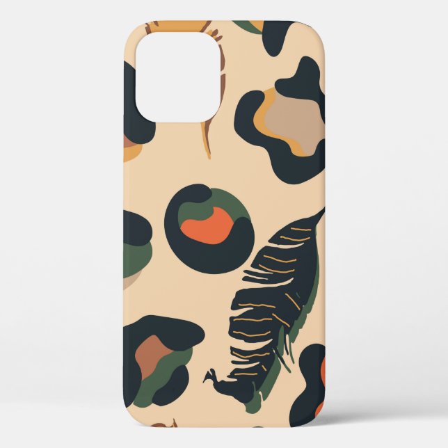 Funda De Case-Mate Para iPhone Patrón de la jungla abstracta sin soldadura, espal (Reverso )