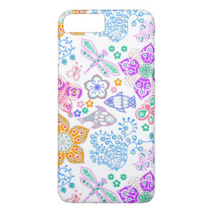 Funda Para iPhone 8 Plus/7 Plus Patrón de la naturaleza floral transparente y colo