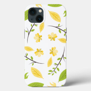 Funda Para iPhone 13 Patrón de la naturaleza hojas dibujo boceto flores