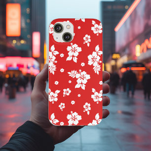 Funda Para iPhone 13 Patrón de la Seamless Roja Hawai Aloha
