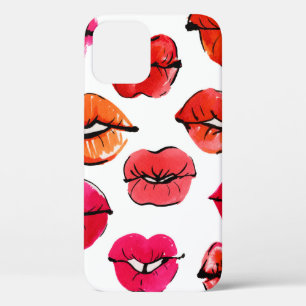 Funda Para iPhone 12 Patrón de labios de color de agua