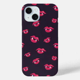 Funda Para iPhone 15 Patrón De Labios Y Fangs De Vampiros De Guay